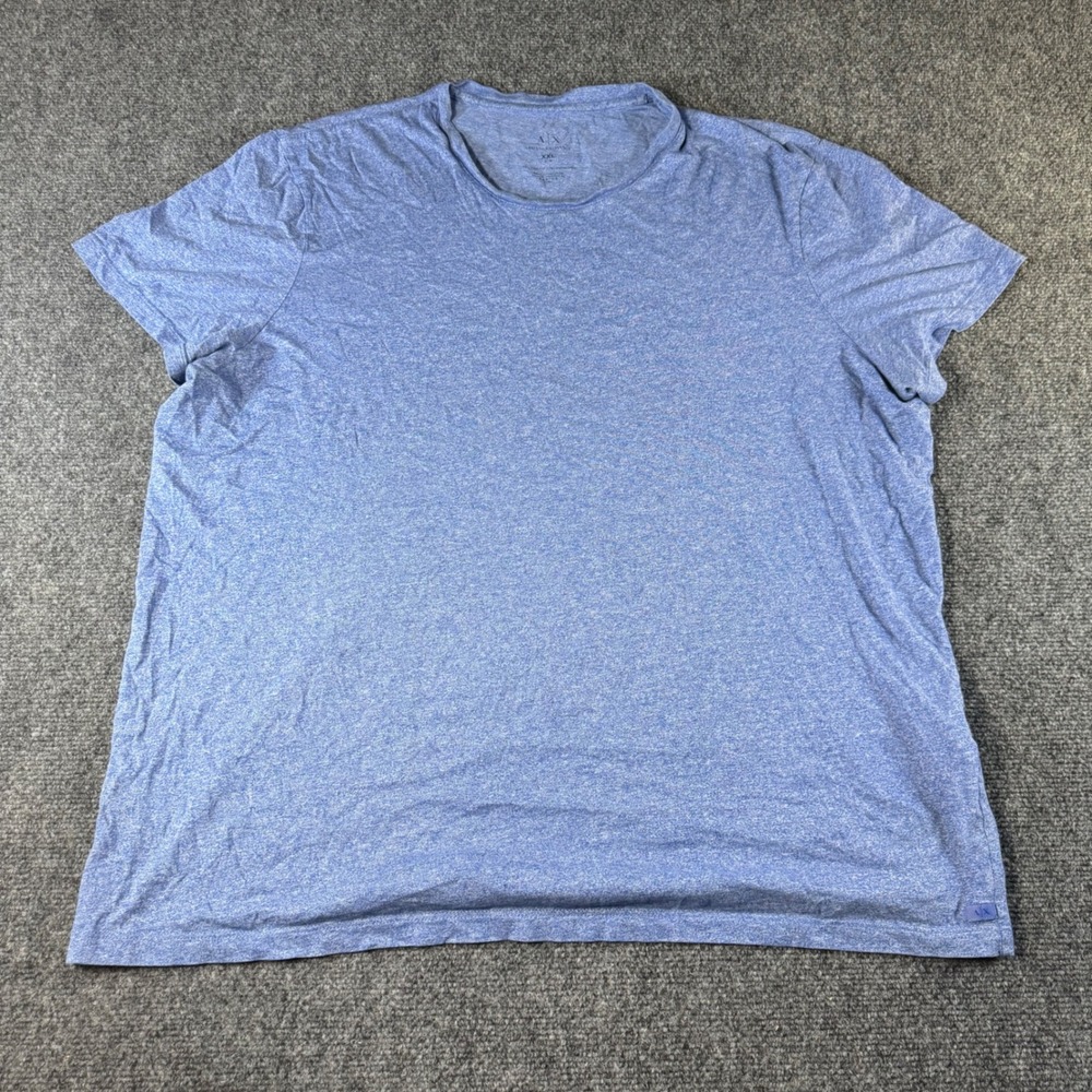 Armani Exchange Mens XXL Blue Pima Cotton Slim Fit Short Sleeve T-Shirt